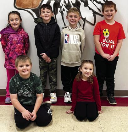 Mrs. Smith's First Grade - Back row, left to right: Linnex Arnold, Augustus Bain, Paxton Lemieux, Hayden Moore. Front row: Liam Ring, Myka Moring. Photo courtesy of Heather Ivey.