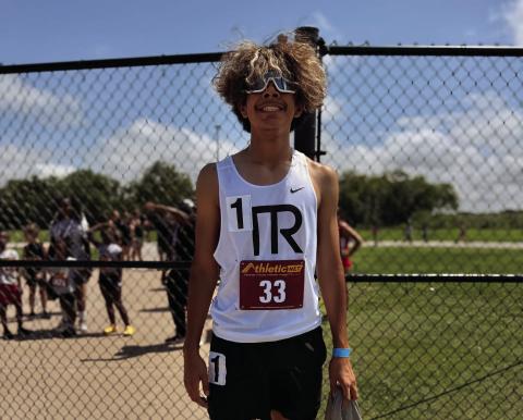 David Ponce ran the 800-meter in the AAU Track and Field Regional Qualifier in Wichita, Kansas, June 26. Courtesy photo