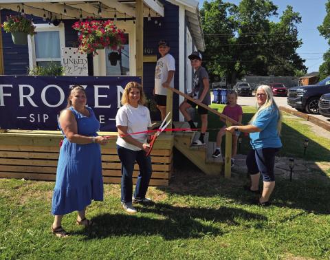 The Lindsay Chamber of Commerce welcomed Frozen Sip House to Lindsay with a ribbon cutting during their grand opening June 10. The business, at 401 W. Cherokee, serves snow cones and dirty beverages. Courtsey photo