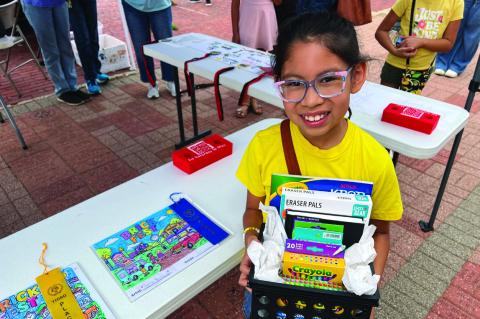 Sofia Barahona won first place in the third grade division of the Chamber of Commerce’s coloring contest during Saturday’s Brickfest celebration. The coloring contest was open to children in kindergarten thru third grade. Photo by Suzanne Mackey