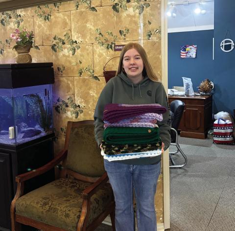 Pauls Valley High School Crochet Club warms hearts at The Willows