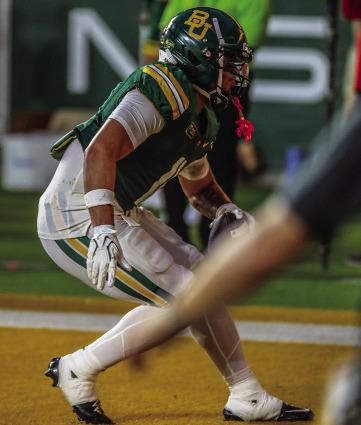 Garvin County’s Caden Knighten was on the field Saturday to help the Baylor Bears defeat the Prairie View A&amp;M Panthers 44-3 at home in Waco. Knighten had 12 rushes for 86 yards and one touchdown. He also caught a pass for another 11 yards. The Bears had 552 total yards on offense and held the Panthers to just 110 yards total offense. Photo by Josh Smith