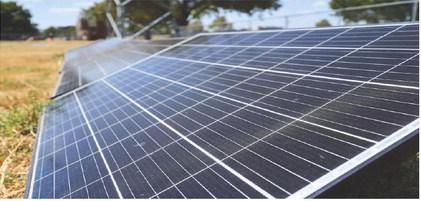 A ground-mounted solar array is part of an OU student energy plan for the Sulphur Veterans Home. Photo by Travis Caperton.