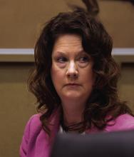 Lee Anne Bruce Boone, Executive Director of the Oklahoma Ethics Commission, attends a meeting of the House Elections and Ethics Committee on Feb. 26, 2024. (Ted Streuli/Oklahoma Watch)