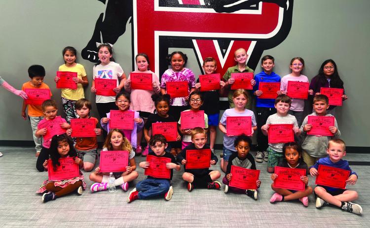 PVES Little Panthers for May included Kaisen Franks, Paetyn Lozano, Amelia Annen, Emaleigh Campbell, Se'Anna Craine, Hunter Cummings, Ashtyn Harbison, Oliver Mullett, Ellie Johnson, Dorothy Enciso, Kiana Engles, Ledger Tharp, Esmeralda Barahona, D'Asia Jarrett, Lily Eubanks, Madelyn Boyd, Austin Ashley, Tanner Martinez, Yaneisy Rodriguez, Ruby Jacobson, Xayden Coclazier, Wyatt Jones, Deivi Colindres, Heidy Gaspar Francisco and Bodie Gifford. Not pictured Brazen Morrison. Courtesy photo