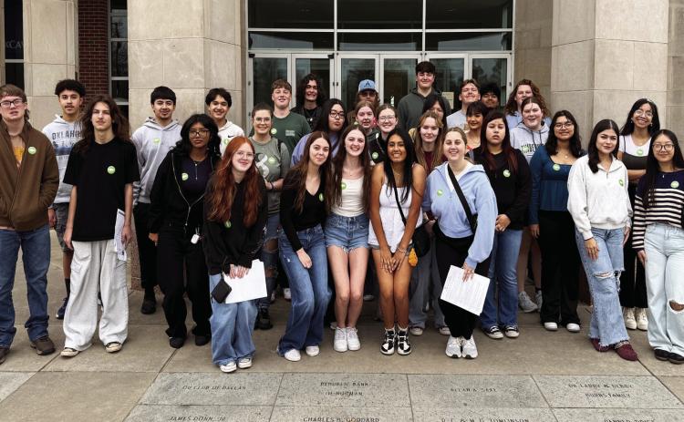 Chemistry students from Pauls Valley High School recently traded their desks for the opportunity to be investigative researchers for a day at the Sam Noble Museum of Natural History. The project was funded by a grant from the Pauls Valley Foundation for Academic Excellence. Photo courtesy of Pauls Valley High School
