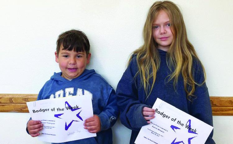 The Elmore City-Pernell Elementary School Badgers of the Week are William Thompson and Astrid Wheeler. William is in Mrs. Ferris' class, and Astrid is in Mrs. Castner's class. ECP Schools would like to thank Danny and Nancy Dill for their support of the Badger of the Week program. Courtesy photo
