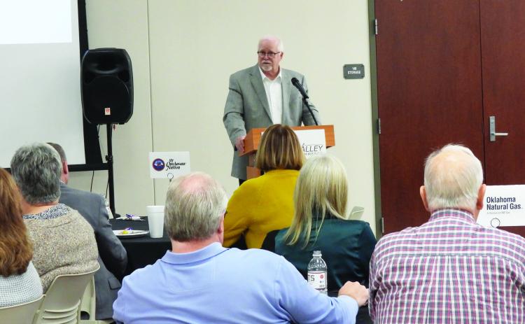 Pauls Valley City Manager Lee Litterell gave community members an update on the city’s acheivements ove the last year and shared the challenges he expects the city to face in the coming year, during last weeks State of the City luncheon, sponsored by the Pauls Valley Chamber of Commerce.