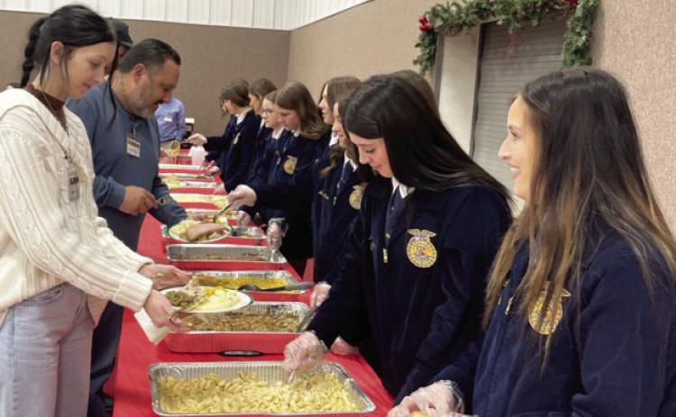 Maysville FFA members serving the community at an event last year. The Maysville and Stratford FFA chapters were recently recognized with Three Star Chapter Award by the National FFA Organization. The honor puts both chapters among the top 1% of FFA chapters in the nation.