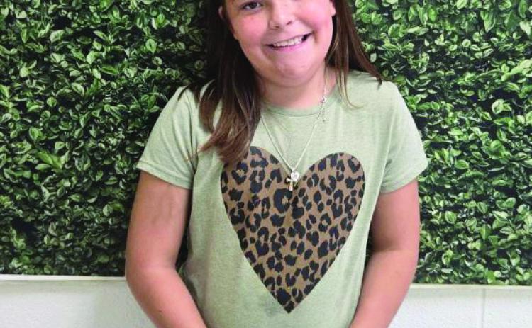 August student of the month Mattie Branscum.