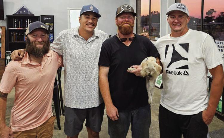 Jaycob Carlton, Cash Roberts, Dalton Wilcox and Kyle White were the winners of the Thursday night scramble at Pauls Valley Municipal Golf Course Sept. 12. Courtesy photo