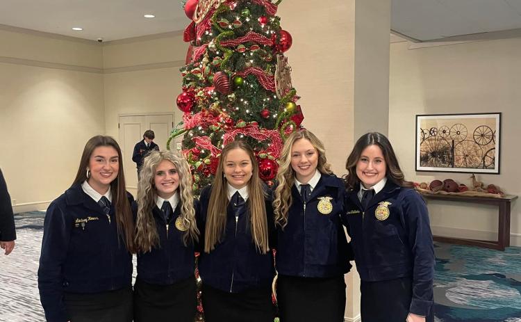 Several Maysville FFA members recently spent the weekend participating in the Advanced Leadership Development Conference. From left: Landry Howard, Olivia Huey, Sarah Sanders, Abby McHugh, and Gracie Edwards. 