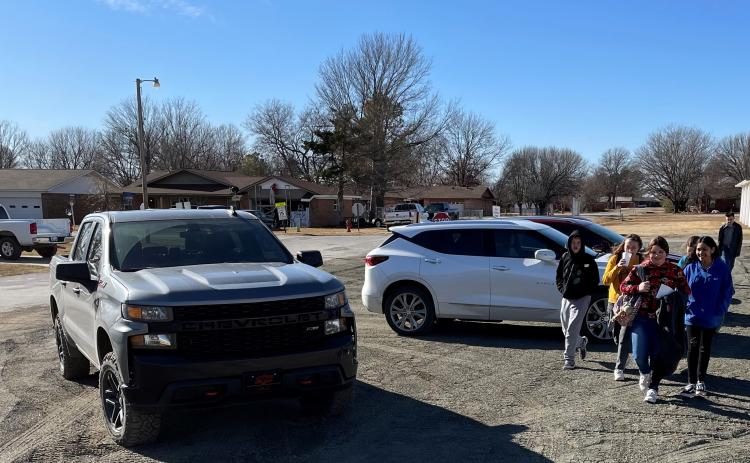 A visitor parking area was added to the west end of the the high school building in Paoli thanks to Garvin County crews. Photo courtesy of David Morris.
