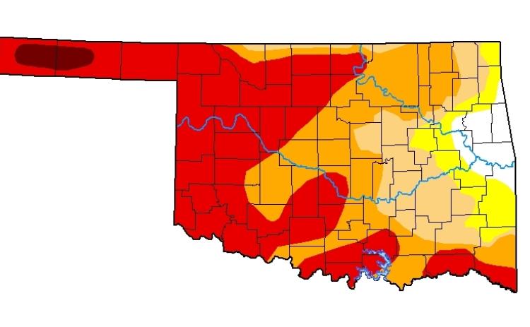 Garvin County is currently experiencing severe to extreme drought conditions, according to the U.S. Drought Monitor.