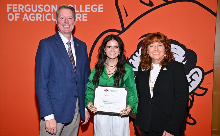 Oliva Huey, of Maysville, was one of three Garvin County students who recently received scholarship awards from OSU's Ferguson College of Agriculture for the 2024-2025 academic year. Courtesy photo