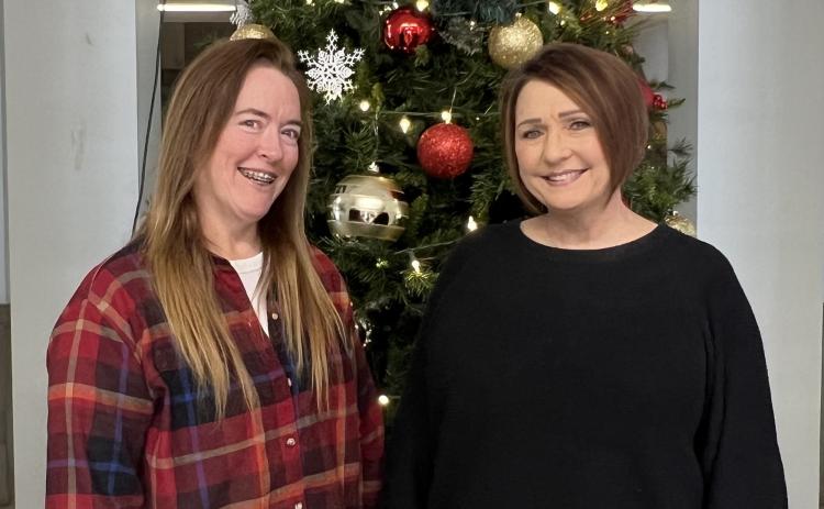 Holly Levis (right) was recently appointed as Garvin County Election Board Secretary. She replaces Gayla Dean, who retired from the post in November. Katie Rankin (left) will serve as assistant election board secretary, a post previously held by Levis. News Star photo by Suzanne Mackey