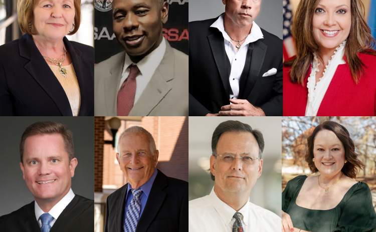 Top row, left to right; Kathy Pinson, David Jackson, Kitt Wakeley, Cindy Byrd, Bottom row, left to right; Dustin Rowe, David Schallhorn, Mark Stringfield and Janey Thomas. Not pictured, the Randall/Newcombe family.