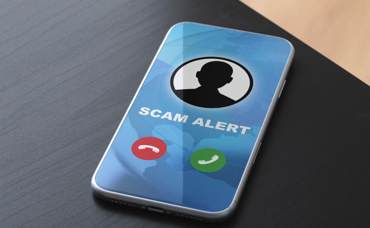 "Scam alert" on smartphone
