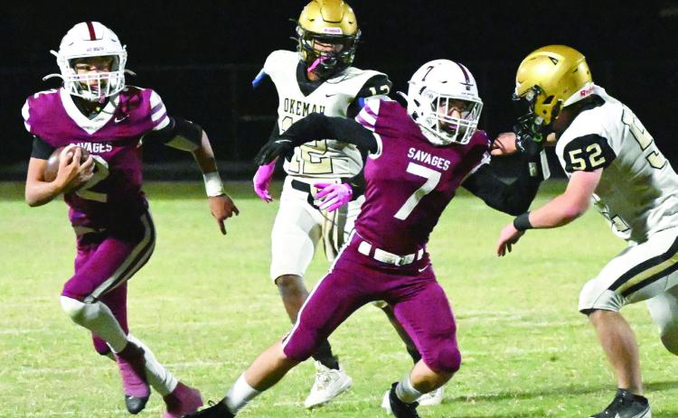 Savages dominate Okemah Panthers, 55-18
