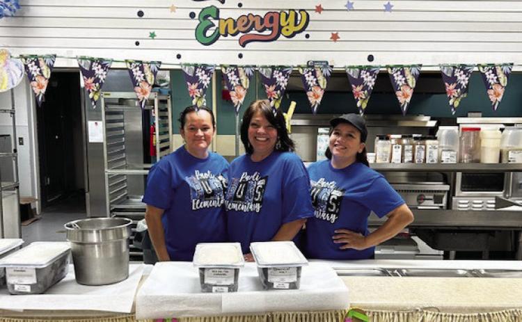 Paoli School will have three new faces in the cafeteria this school year. They include Valerie Jennings (manager), Doris Castillio, and Rosa Ramirez. Jennings said the majority of items served will be made fresh and from scratch whenever possible. Courtesy photo