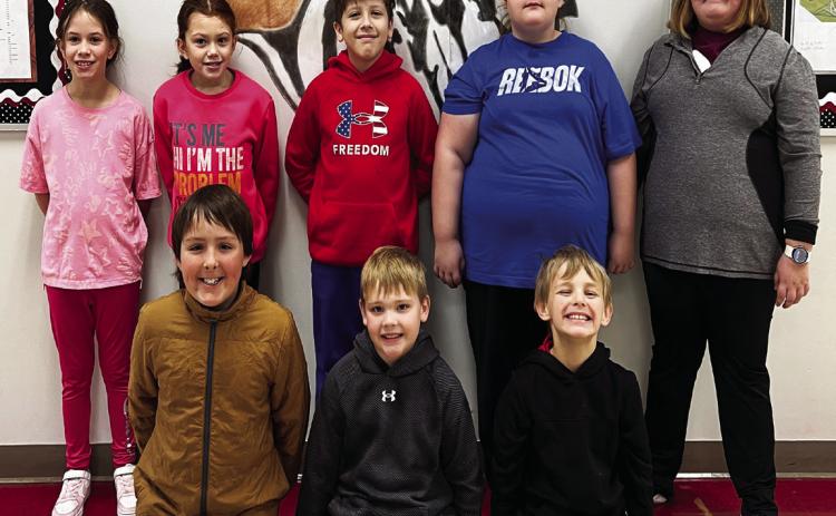 Maysville Elementary School students from Mrs. Anderson's third grade class who have completed 50% of their Accelerated Reader goal for the third nine weeks are, back row, left to right, Jasmine House, Jaelyn Travis, Karter Roberts, Harley Moore and Emsley Williams. Front row, left to right are Case Baker, Hudson Davis and Brennan McKinley. Not pictured: Jackson Allison and Eli Morse. Photo courtesy of Heather Ivey.
