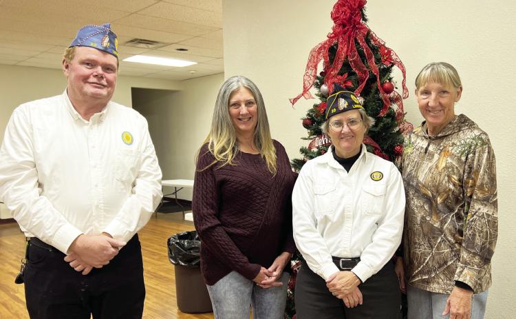 Left to right: Greg Henderson, Sons of the American Legion; State Rep. Cindy Roe; Amy Fitch and Sheryl Kochert, with Lindsay’s American Legion Post 23 were on hand Friday night as the Lindsay City Council voted to proclaim Lindsay a Purple Heart City.
