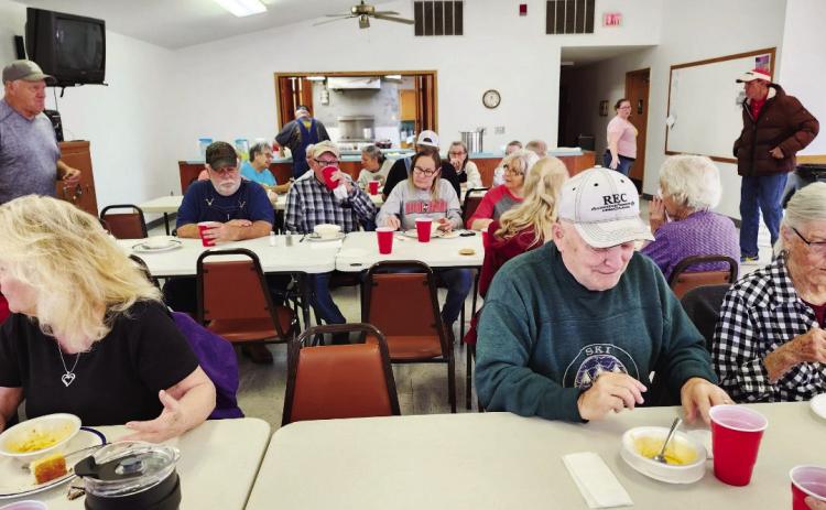 The new Elmore City Senior Citizens group welcomed just over 40 people for their first Thursday lunch April 4. Courtesy photo/Harlene Garrett