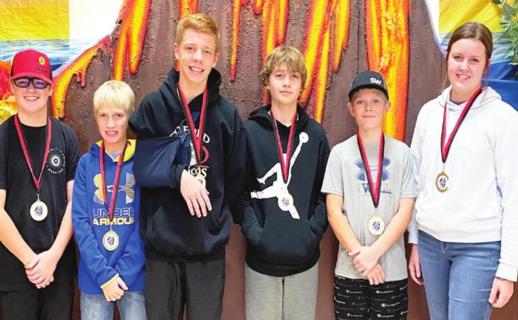 Stratford Middle School Students of the Month for August, from left: Bradley Abney, Parker Hinkle, Lincoln Hall, Camon McNew, Braxton Murrray, Faith Wright.  Photo courtesy of Becky McClaflin