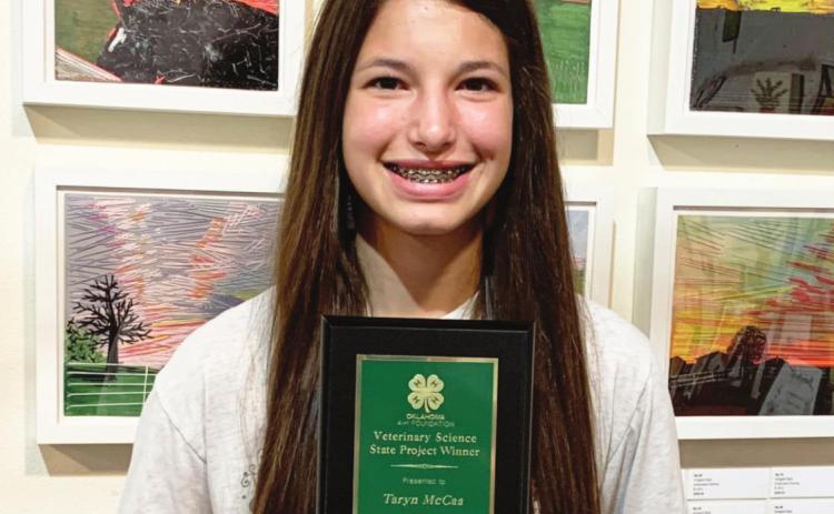 McCaa named State 4-H Project Winner