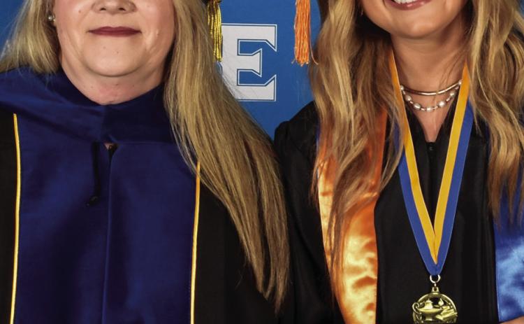 Eastern Oklahoma State College named its 2025 Outstanding Graduates at the Commencement Ceremony on May 2. Dean of Science and Mathematics Dr. Andrea Green and Science and Mathematics honoree Kennedy Edwards. Courtesy photo