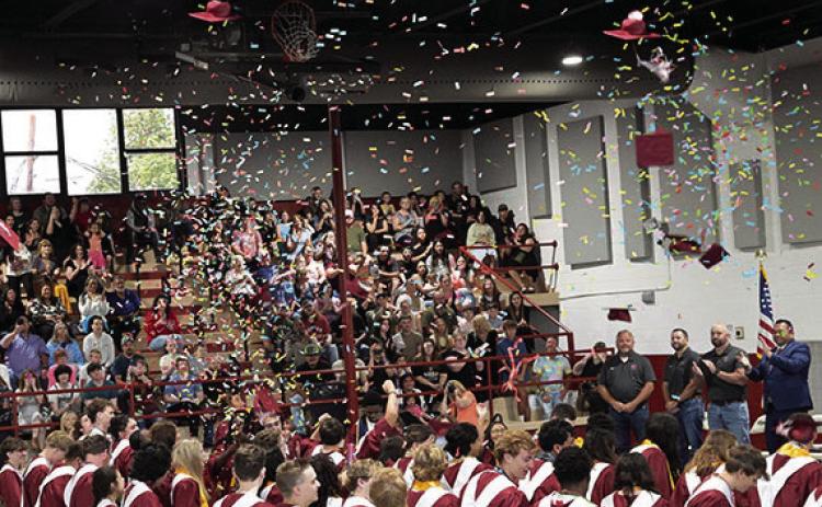 Wynnewood’s class of 2026 celebrated their graduation during commencement ceremonies May 16. Maysville and Paoli also held graduation exercises last weekend. Pauls Valley, Lindsay and Elmore City will hold their graduations May 22, and Stratford’s graduation will be May 23. News Star [hoto by Don Coffey