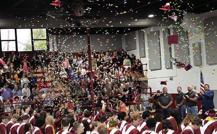 Wynnewood’s class of 2026 celebrated their graduation during commencement ceremonies May 16. Maysville and Paoli also held graduation exercises last weekend. Pauls Valley, Lindsay and Elmore City will hold their graduations May 22, and Stratford’s graduation will be May 23. News Star [hoto by Don Coffey