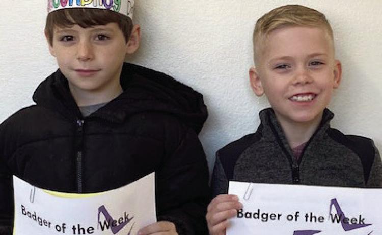 The Elmore City-Pernell Elementary School Badgers of the Week for January 13 are Case McConnell and Corbin Freeman. Case is in Mrs. Ferris' class, and Corbin is in Mrs. Pickett's class. Courtesy photo