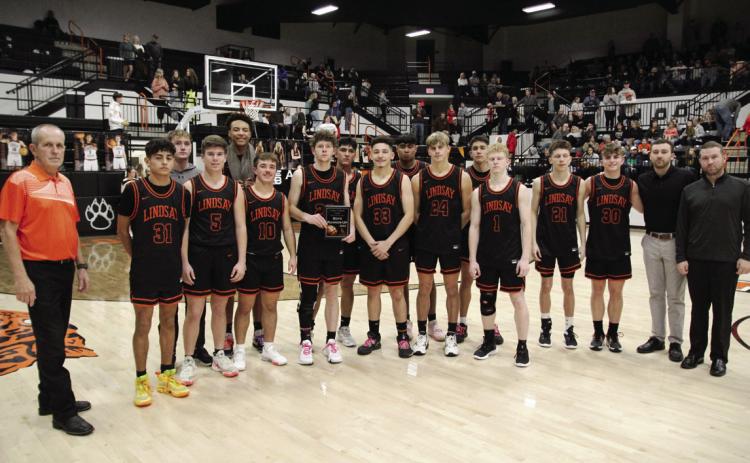 The Lindsay Leopards finished as runners up in the Charles K. Heatly Tournament after a 80-50 loss in the Championship game to #10 ranked Bethany. News Star photo by Sheryl Kochert