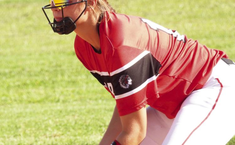 Maysville's Allison Sanders is ready for the pitch. News Star photo by Chris Mackey
