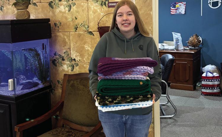 Pauls Valley High School Crochet Club warms hearts at The Willows