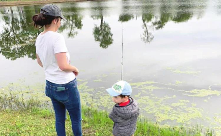 Participants enjoying last year's Fishing with a Firemen event at Stratford City Lake.