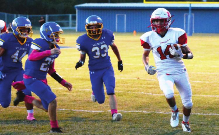 Bryce Shannon runs in for a score against Thackerville. 