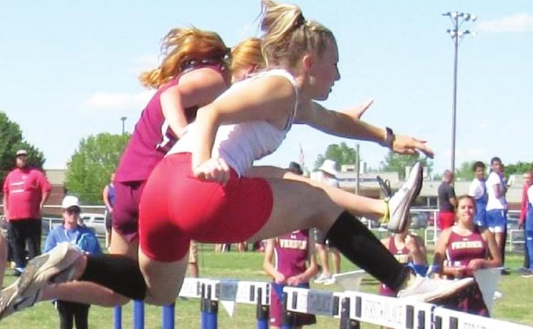 Maysville’s Abby McHugh placed second in the Class 1A 100-meter hurdles and fifth overall in the 300-meter hurdles at the Regional Track meet held in Stroud last Saturday. McHugh’s placement qualifies her for State in both races. The 100-meter &amp; 300-meter hurdle preliminaries will be held Friday at Western Heights in OKC. By Rochelle Ward