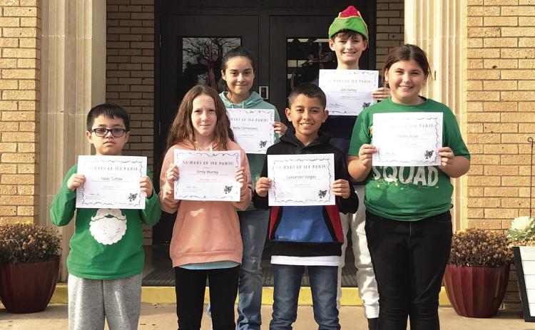 PVIS December students of the month are (front row, l-r) Isaac Tumax, Emily Murray, Lyxzander Vargas, Hadley Rose, (back row, l-r) Yareli (Bella) Colmenarez and Jett Ashley. Courtesy photo