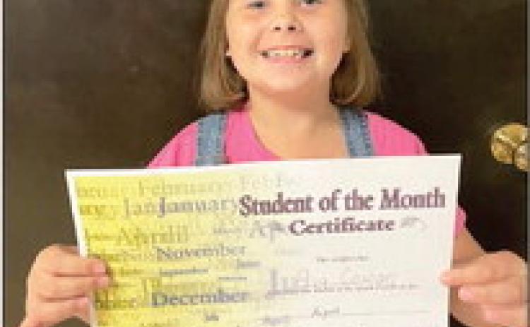 Paoli Elementary August Student of the Month Ava Cowan is in 2nd grade. Her grandparents are David and Darla Dillard. Her favorite subject is math. She loves to eat pizza and salad. Ava wants to be a designer when she grows up. Photo courtesy of Staci Seabolt.