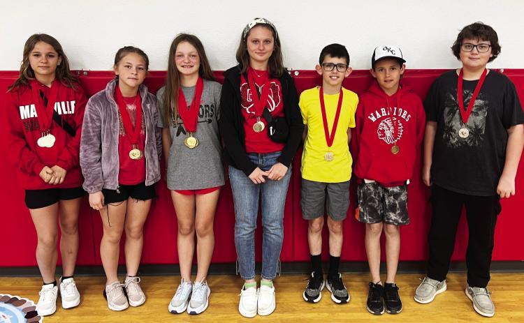Maysville fifth and sixth graders collect track meet medals
