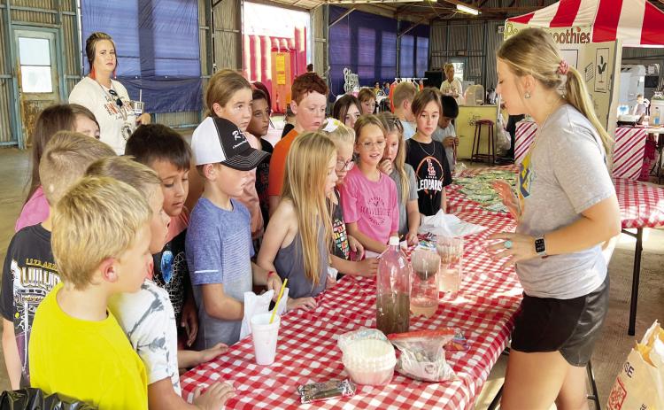 Students from Lindsay schools learned about the water cycle during Kid's Day at the Garvin County Free Fair Aug. 25.