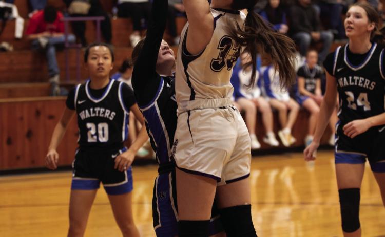 The Elmore City-Pernell Lady Badgers lost a tough game against Walters Tuesday evening, 29-71. Photo courtesy of Jake Faucett