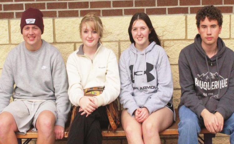 Elmore City-Pernell High School Students of the Month for September are: ninth grade, Jacoby Christian; tenth grade, Lauren Earp; eleventh grade, Sidney Covington; twelfth grade, JW Barnes. Photo courtesy of Angela Doss
