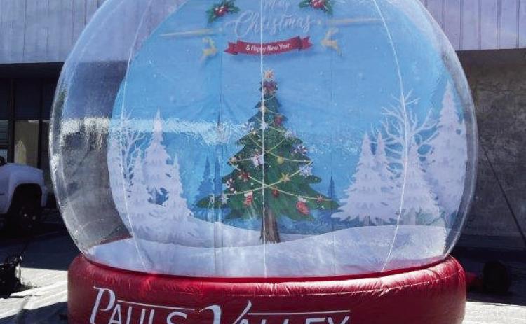 Those attending Christmas in the Valley Dec.3 will have the opportunity to snap a holiday photo in the 12-foot tall inflatable snow globe. Photo courtesy PV Chamber of Commerce