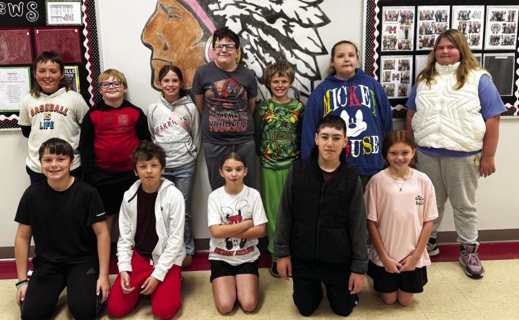 Maysville Elementary School students from Mrs. Dean's fourth grade class who have reached 50% of their AR goals for the fourth nine weeks are: (back row, l-r) Case Baker, Hudson Davis, Jasmine House, Landon Lawrence, Brennan McKinley, Harley Moore, Emsley Williams, (front row, l-r) Eli Morse, Karter Roberts, Lillyann Seaman, Lawson Thompson and Jaeylyn Travis. Not pictured is Adalynn Collins. Courtesy photo