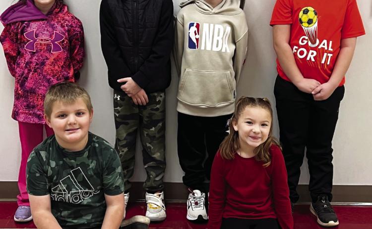 Mrs. Smith's First Grade - Back row, left to right: Linnex Arnold, Augustus Bain, Paxton Lemieux, Hayden Moore. Front row: Liam Ring, Myka Moring. Photo courtesy of Heather Ivey.