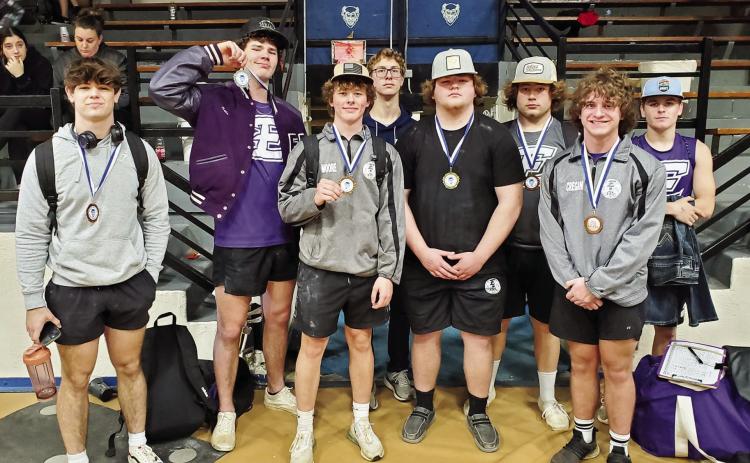 Elmore City-Pernell powerlifters competed at Ringling Wednesday.